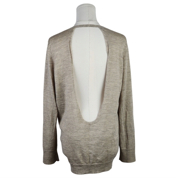 Eileen Fisher Project Royal Alpaca Open Back Sweater M Beige Minimalist Luxury - Picture 5 of 8